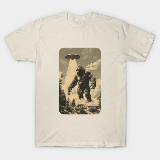 Beaming Up Bigfoot T-Shirt by DavidLoblaw